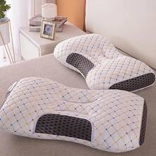 Almohada Ergonómica para Cuello y Lumbar, Soporte Alto y Transpirable, Multiusos para Dormitorio y Coche Soporte Cervical para Dormir Profundo, Color Blanco/Azul/Gris - blanco - Ver 10