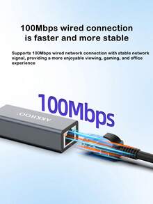 二合一 USB/Type-C 以太网适配器，RJ45 网络转换器，即插即用网卡，适用于台式机和笔记本电脑 - 灰色 - 查看 3