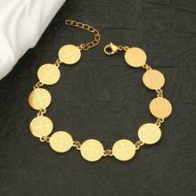 1 pieza Pulsera con figura religiosa clásica de , diseño de imagen con incrustaciones de cuentas - Joyería religiosa, brazalete con moneda redonda de doble cara con cruz de , diseño minimalista retro, bendición y oración, ideal para uso diario/fiestas, regalo espiritual femenino - San Benito - Ver 4
