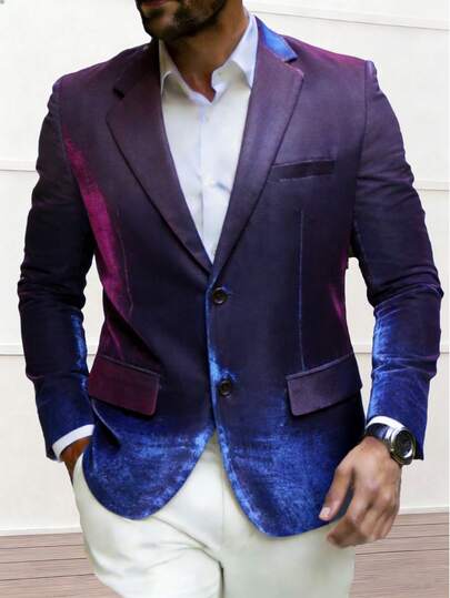 情人節男士翻領單排釦西裝外套