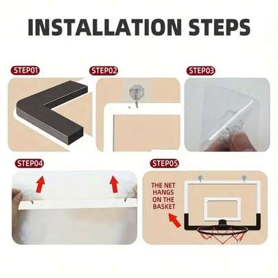 Foldable Indoor Basketball Hoop, Wall-Mounted Basketball Backboard, Includes 1 Basketball And 1 Air Pump, Space-Saving Design - Structure - Suitable For Home Or Office Games, Indoor Entertainment And Games, Holiday Gifts, Indoor/Outdoor Sports, Perfect For Sports Activities And Home Decor, Basketball Accessories