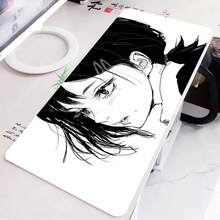 1 pieza Alfombrilla de ratón grande con diseño de chica anime en blanco y negro, accesorios de juego con borde de bloqueo para escritorio, alfombrilla antideslizante para teclado de oficina - A - Ver 20