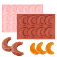Molde de silicona en forma de media luna con 8 agujeros - Herramienta de repostería para mini tartas mousse, postre y elaboración de pasteles para el Festival de Ramadán - Multicolor - Ver 3