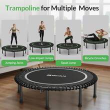FLYBIRD 48 INCH 550LBS Foldable Mini Trampoline,  Adult Fitness Trampoline With Durable Bungees, Stable & Quiet Exercise Rebounder,Great Mini Trampoline For Indoor/Garden Workout - Bạc - Xem 6