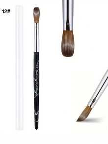 1pc Crystal Nail Art Brush With White Pattern On Black Background, French Manicure Extension Sable Nail Art Brush - Multicolor - View 13