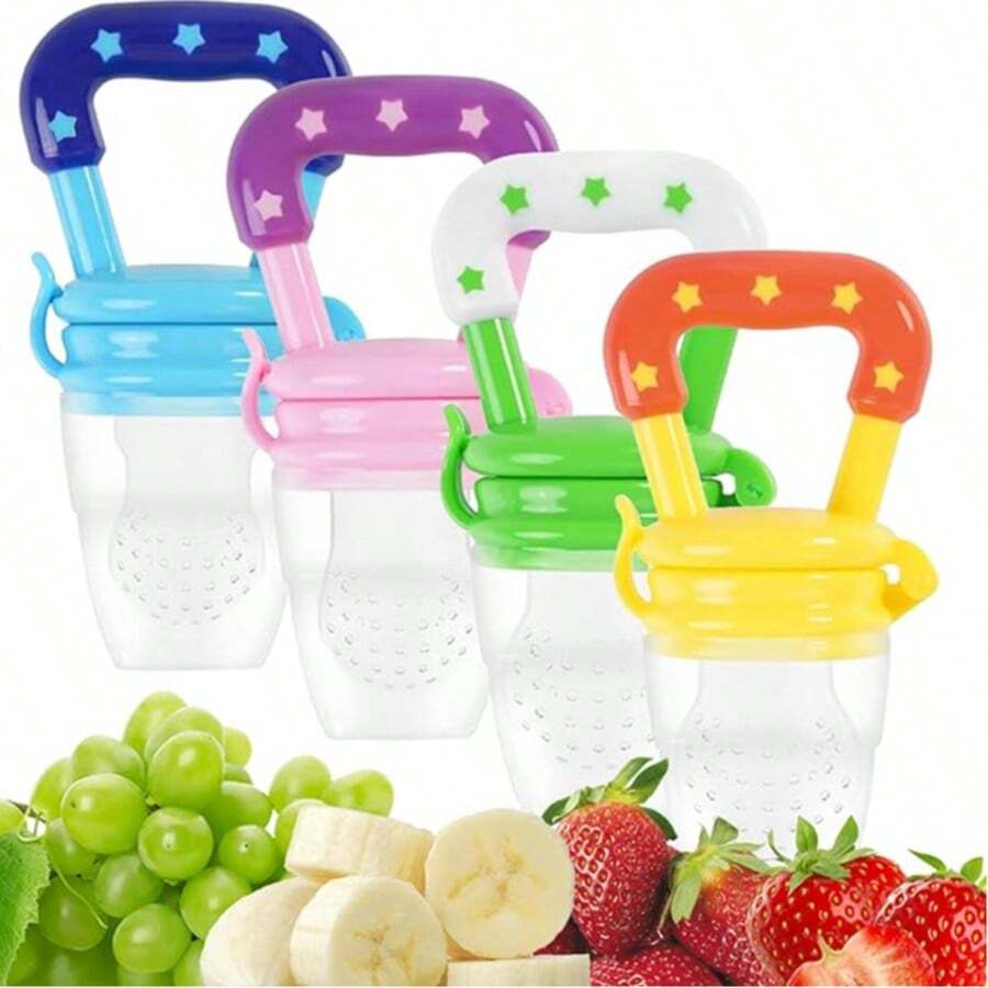 Baby Chupon para Fruta y Papilla (Pack de 4) hecho de Silicona - Verde Lima - Ver 1