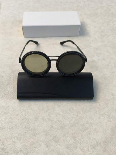 1pc Solid Color Retro Punk Style Rotatable Fashion Glasses, Suitable For Party, Travel