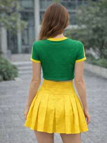 STARFASHIION Shorts Round Skirt Schoolgirl Summer Elegant /CARNIVAL/SUMMER2025 - 黃色 - 查看 3
