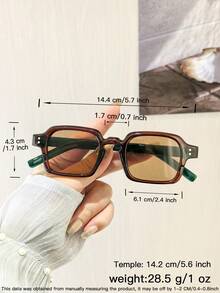 2 PCS Women's Casual Style Square Fashion Glasses Polycarbonate Lightweight Frame Soft Tinted Lenses Suitable For Beach Vacation With Glasses Box - Multicolor - View 11