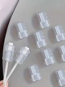 Bộ 10 chiếc ống bảo vệ cáp trong suốt dạng sóng, phù hợp cho iPhone, điện thoại thông minh và máy tính bảng - Ống bảo vệ cáp dày dặn, bảo vệ dây sạc di động, bảo vệ cáp TPU, không kèm pin, phù hợp làm phụ kiện bảo vệ cáp dữ liệu điện thoại di động, bảo vệ cáp, bảo vệ cáp điện thoại, thiết kế trong suốt, bảo vệ linh hoạt. - Nhiều màu - Xem 5