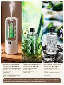 A White Minimalist Automatic Essential Oil Diffuser With Romantic Multi-Color Ambient Lighting And 5 Adjustable Working Modes. This USB Rechargeable Aromatherapy Diffuser Can Serve As An Electric Air Freshener For Hotel, Home, Bedroom, Living Room, Office, Pet Room, And Bathroom Odor Elimination. - White - View 27
