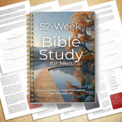 1 Piece 52-Week Christian Bible Study Notebook, Portable 5.5x8.3 Inch Size, Includes 52-Week Spiritual Verse Themes, Daily Reading Plan Tracker, Weekly Blessings & Reflection Questions Template, Helpful For Church Groups, Believers, And Faith Enthusiasts To Cultivate Consistent Daily Scripture Reading, Thematic Truth Exposition, And Practical Reflection