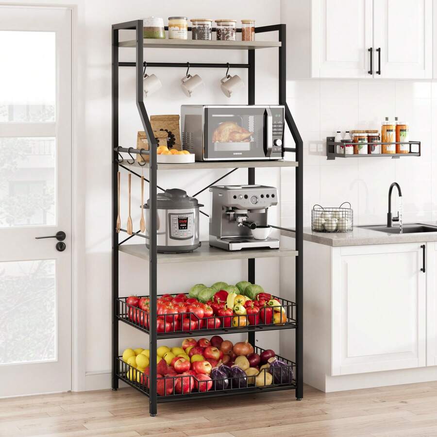 Microwave Oven Stand - Grey - View 1