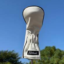 New Numeric Design Wooden Shaft Head Cover, Mixed Golf Club Head Cover, PU Leather Golf Club Head Cover - White - View 5