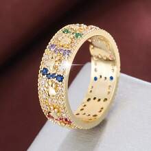 1pc Unique Cartoon Footprint Shaped Zirconia Inlaid Fashion Ring For Women - Multicolor - View 24
