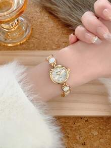 1pc New Fashion Women's Watch, Elegant Triangular Dial, Business Quartz Watch, Suitable For Daily Life, Parties And Banquets - White - View 7