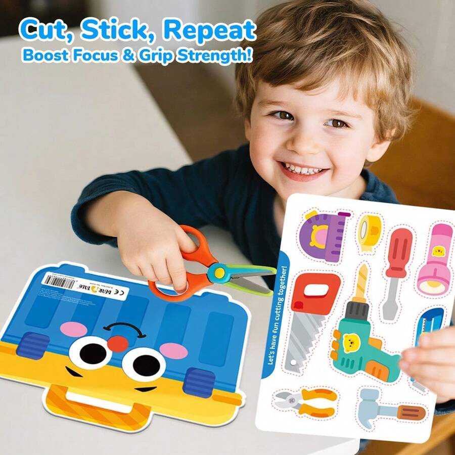 beartale 幼儿忙碌书套装，工具/旅行/购物角色扮演活动书，魔术贴互动学习玩具，蒙特梭利学前教育教具