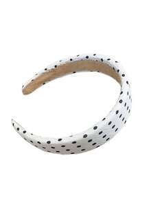 半条甜美清爽的西式波点黑白褶皱雪纺发箍，加宽加厚设计，凸显头顶，可爱显瘦圆脸发箍，日常佩戴，朋友送礼佳品 - 彩色 - 查看 8