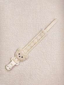 Clip de chupete de encaje con diseño de oso bebé, cadena de chupete para bebé, correa antiperdi da para juguete de dentición de bebé - Multicolor - Ver 5