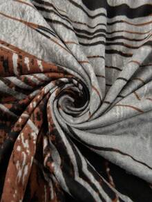 1pc Milk Silk Geometric Print Sofa Cover, Dust-Proof And Dirt-Resistant, Elastic Full Coverage Sofa Protector, Living Room Home Decor, Fits 1/2/3/4 Seater Sofa, All Season, Machine Washable, Pillow Cover Not Included - Grey - View 8