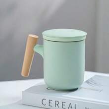 2026 New 1 Set Ceramic Mug With Lid, Tea Infuser & Separation, Home/Office Couple Tea/Coffee Cup Gift Box, Party/Birthday/Memorial Gift - Multicolor - View 2