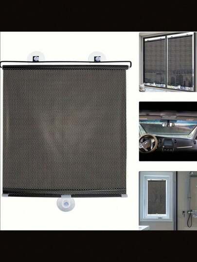 吸盘式遮光卷帘，无需钻孔，单向遮光，遮阳，防紫外线，经典家居装饰风格，适用于客厅、办公室、窗户、汽车、办公楼、餐厅、卧室等多种场景。