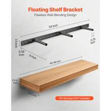 Regalhalterung, 1 Stk., Schwerlast Regalhalter 86 kg Tragkraft, Regalträger 863,6x157,4x38,1 mm, für versteckte Regale, unsichtbare Halterung für schwebende Regale zur Wandmontage - 863,6 x 157,4 x 38,1 mm - Übersicht 2