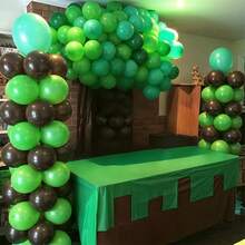 1 个绿色和棕色气球，20 个黑色深玉色迷彩猎人森林青柠绿金属咖啡派对气球，露营游戏丛林野生动物园 - 彩色 - 查看 5