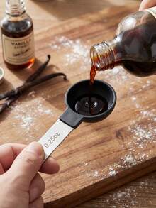 4pcs Stainless Steel Measuring Cups And Spoons Set, Stackable With Plastic Handles, Precise Measurement For Dry And Wet Ingredients, Including Small Tea Spoon - Black - View 5