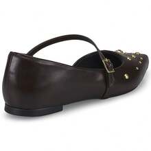 Women's Slingback Pointed Toe Flat Shoe Fashion Mule 6773 - 咖啡棕 - 查看 2