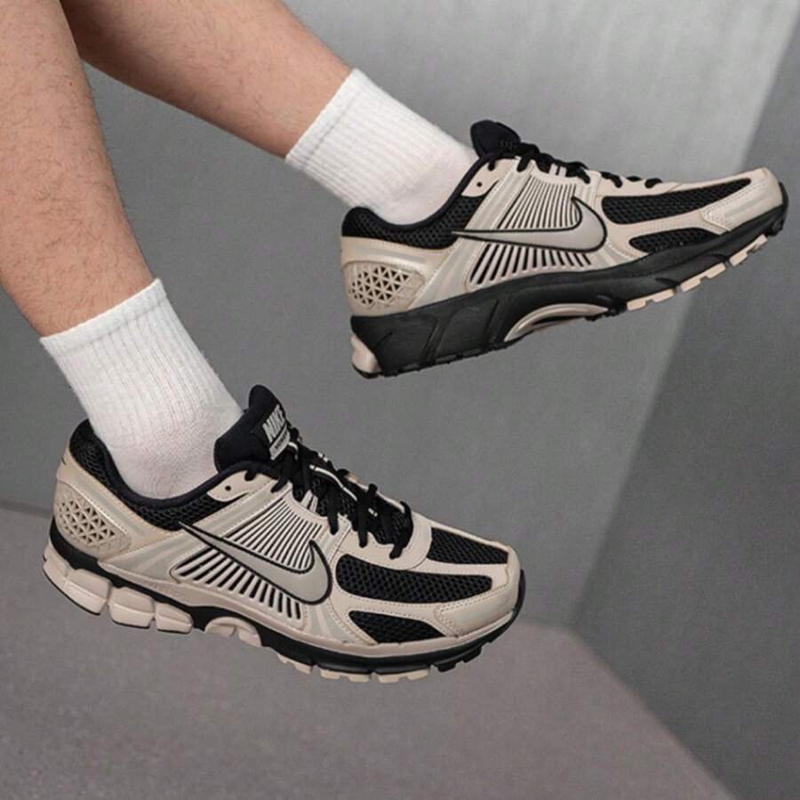 Nike Men's ZOOM VOMERO 5 Retro Chunky Sneakers, Casual Sports Shoes - Beige/Black - View 1
