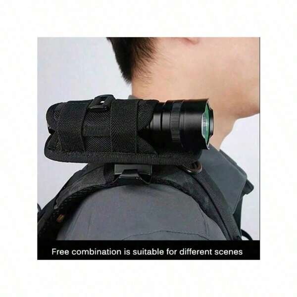 1pc Tactical Flashlight Holster, Belt, Flashlight Case, Durable Hunting Lighting Accessories, Survival Gear Set, 360 Degree Leather Box, Outdoor Portable Flashlight Holster Rotatable Flashlight Holder