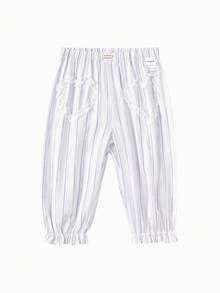 Balabala Young Girl Mosquito-Repellent Pants, Cute Print, Breathable Summer Outdoor Casual Pants - Purple - View 1