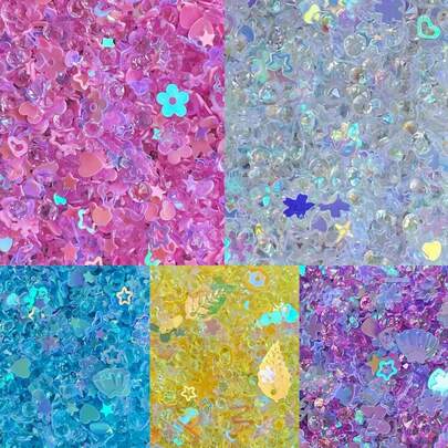 20g (0.7oz)Glitter Mixed Craft Beads For Jewelry Making & Resin Art Craft Supplies Handmade Beads & Bead Assortments