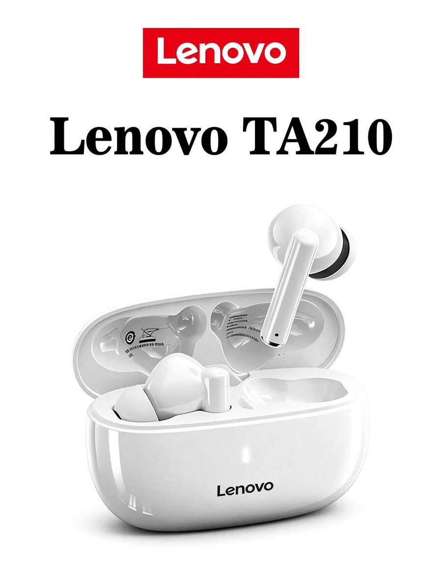 Tai nghe Bluetooth không dây Lenovo TA210 - Thời lượng pin dài, kiểu dáng thể thao nhét tai, chống ồn chủ động (ENC), khử tiếng ồn cuộc gọi thông minh với bốn micrô, màu trắng/trắng đá, đen - Thiết kế quà tặng - Hoa anh đào trắng - Xem 1