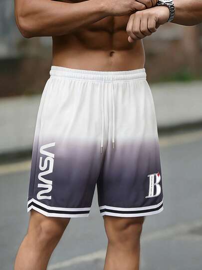 Pantalones cortos ligeros para hombres, bermudas deportivas informales de secado rápido con estampado para el verano