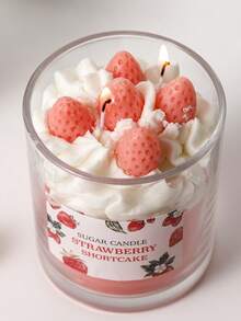 1支罐装草莓蛋糕蜡烛，创意手工装饰，适合节日、营造浪漫氛围，高端摄影道具，适用于情人节、斋月、复活节、母亲节、圣诞节、万圣节、新年、节假日，也是馈赠亲朋好友的理想礼物。 - 1PC - 查看 6