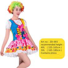 Rainbow Circus Clown Cosplay Fancy Dress Wowen Funny Joker Girls Birthday Carnival Party Outfit Sweet Clothes No Wig - Women's - View 10