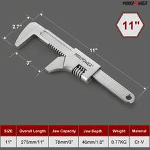 MAXPOWER 11" Auto Wrench, Adjustable Automotive Wrench For Automobiles Construction, Machine Maintenance And Home Repairs - Silver-1 - View 4