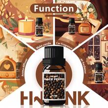 HWLINK 10ml Black Pepper Essential Oil, Plant Essential Oil, Fresh Air, Holiday Gift, Travel Convenient, Black Pepper Oil, Reed Diffuser, Home Fragrance, Car Fragrance, Candle Making, Natural Fresh, Indoor Diffuser - Black Pepper - View 6