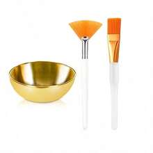 2/3/6/12/18pcs Esthetician Facial Care Spa Set, Includes Face Mask Mixing Bowls, Fan Brushes, Flat Brushes, Women Skincare Cosmetic Tools, Travel Friendly Facial Care Mixing Kit, Available In Gold, Silver, Rose Gold - A - View 22