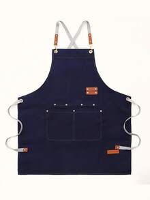 1pc Durable Waterproof Canvas Work Apron With Pockets And Adjustable Strap, Suitable For Nail Salons, Cafes, Restaurants, Bars, Bakeries And Staff ﻿ - Multicolor - View 9