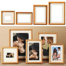 Black Walnut Photo Frame Real Wooden Round Corner Swing Table 6/7/8 Inch Mortise Tenon Photo Frame Home Decoration Picture Fram - Multicolor - View 5