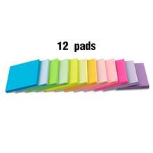 (24 hojas) Notas adhesivas de colores de 3" X 3", adecuadas para el hogar, la oficina y los cuadernos - Multicolor - Ver 7