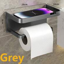 Wall-Mounted Bathroom Tissue Holder With Tissue Box And Phone Holder, Suitable For Home Use - Multicolor - View 5