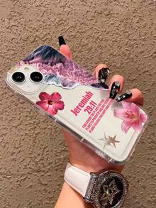 Gentle Pink Wave Flower Bible Transparent Pattern Print Full-Body Protection Shockproof Anti-Fall TPU Soft Rubber Phone Case Compatible With IPhone &Compatible With Samsung Galaxy - Multicolor - View 3