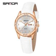 SANDA. Reloj de pulsera exquisito para mujer SANDA, de alta calidad y elegante, hermoso y duradero, preciso y confiable, con diseño de calendario dual, ligero y de moda - 9096 - Ver 12