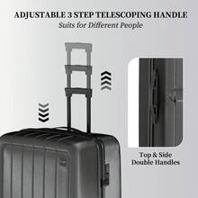 YSTYLE This Set Of Four Suitcases Is Available In A Variety Of Colors, Is Made Of ABS Material, And Features Combination Locks And Quiet Multidirectional Wheels. Ideal For Business Trips, Carry-On Luggage, And Travel. - Black - View 5