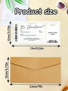 1pc Customize Theatre Ticket Scratch-Off Card, Personalized Text & Barcode Scratch-Off Show Ticket Voucher,Scratch To Reveal Show, Best Birthday Gift For Her, Show Scratch-Off Card,Surprise Experience Voucher,Luxury White & Gold Foil Ticket Design Scratch-Off Card,Birthday Gifts - Multicolor - View 6