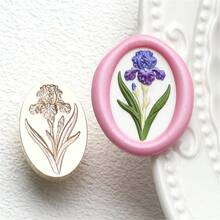 BAOFALI 1个压花花卉图案蜡封印章头（无手柄），包含玫瑰、蒲公英、郁金香等图案。 - Stamp Head only - 查看 19